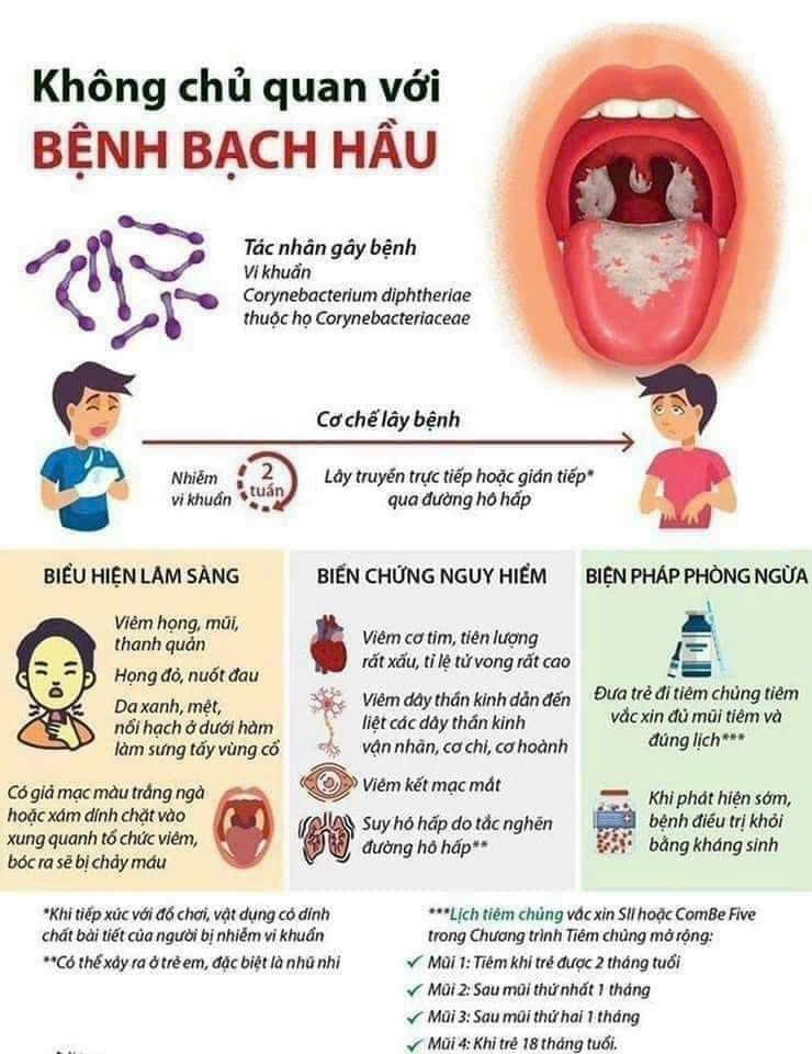 BIỂU HIỆN VÀ CÁCH PHÒNG BỆNH BẠCH HẦU